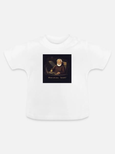Bitcoin Satoshi - Baby Bio-T-Shirt mit Rundhals - Weiß