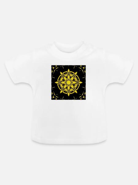 Cyber-Muster - Baby Bio-T-Shirt mit Rundhals - Weiß