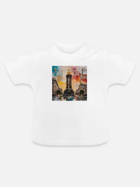 Siegessäule - Baby Bio-T-Shirt mit Rundhals - Weiß