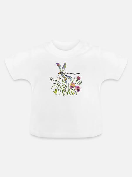 Libelle - Baby Bio-T-Shirt mit Rundhals - Weiß