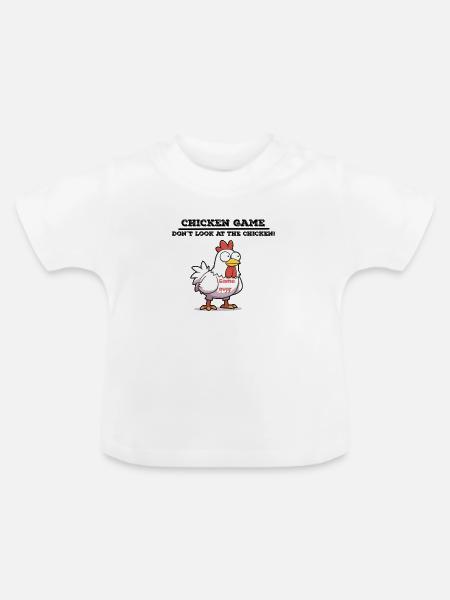 Chicken game - Baby Bio-T-Shirt mit Rundhals - Weiß