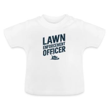 Agent d’application de la loi sur les pelouses - T-shirt bio col rond Bébé - blanc - Devant