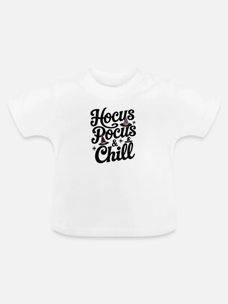 Hocus Pocus & Chill - Baby Bio-T-Shirt mit Rundhals - Weiß
