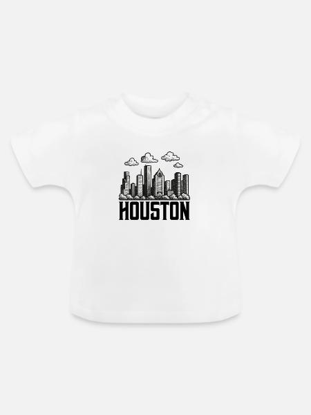 houston stadt - Baby Bio-T-Shirt mit Rundhals - Weiß