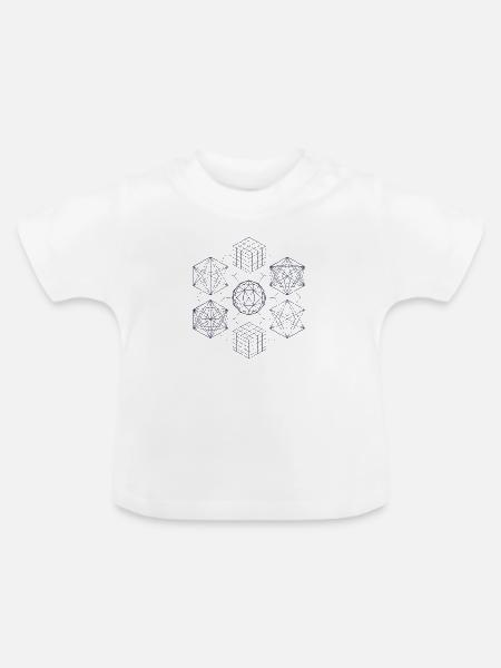 Symmetrie der heiligen Geometrie - Baby Bio-T-Shirt mit Rundhals - Weiß