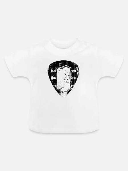 Gitarre retro Plektrum - Baby Bio-T-Shirt mit Rundhals - Weiß