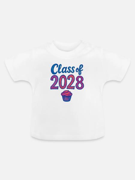 Cupcake-Gradient der Klasse 2028 - Baby Bio-T-Shirt mit Rundhals - Weiß