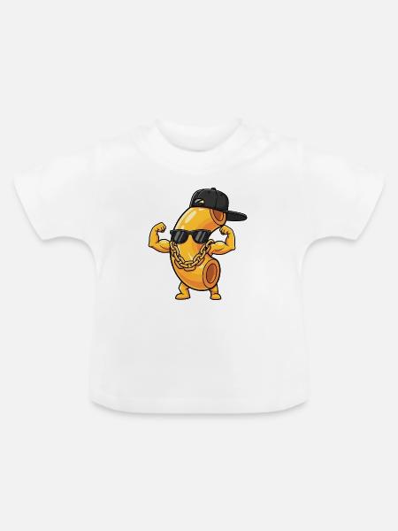 Mac n Cheese lustige Geschenkidee - Baby Bio-T-Shirt mit Rundhals - Weiß