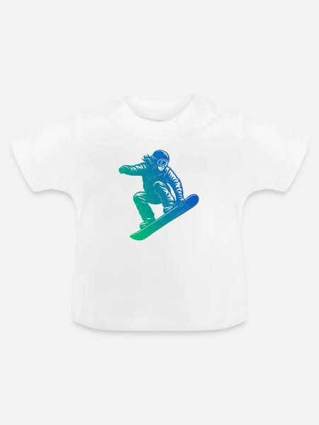 Direkte Snowboard Aussage - Baby Bio-T-Shirt mit Rundhals - Weiß