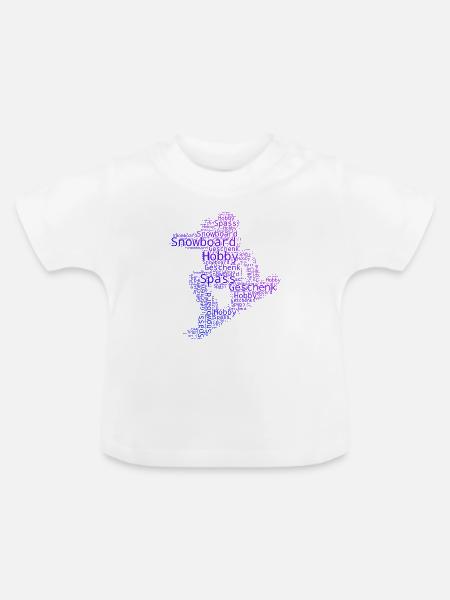 Coole Snowboard Inspiration - Baby Bio-T-Shirt mit Rundhals - Weiß