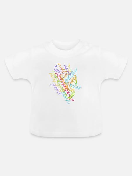 Buntes Texas Wortbild - Baby Bio-T-Shirt mit Rundhals - Weiß