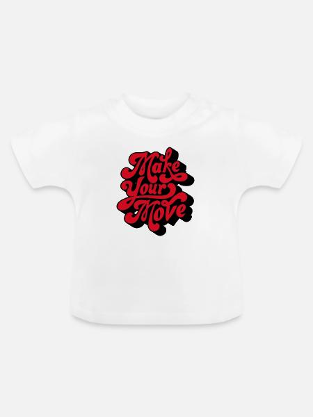 Make Your Love Retro Script - Baby Bio-T-Shirt mit Rundhals - Weiß