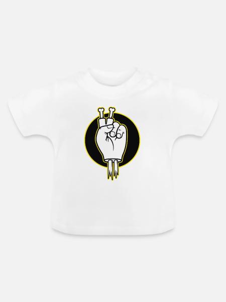 Bone Fingers Siegeszeichen - Baby Bio-T-Shirt mit Rundhals - Weiß