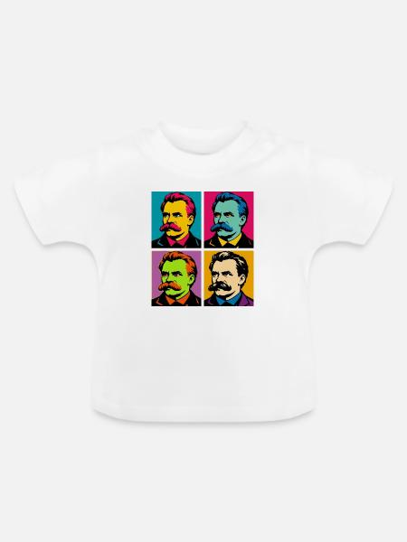 Friedrich Nietzsche Pop-Porträts - Baby Bio-T-Shirt mit Rundhals - Weiß