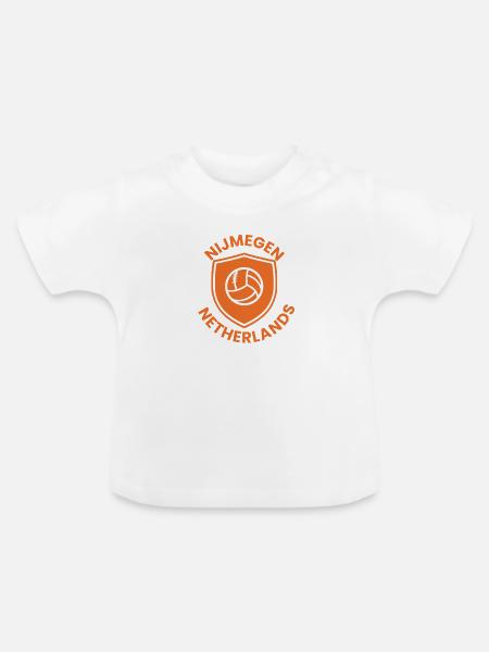 Nijmeger Volleyball-Schild - Baby Bio-T-Shirt mit Rundhals - Weiß