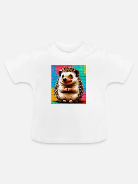 Igel - Baby Bio-T-Shirt mit Rundhals - Weiß