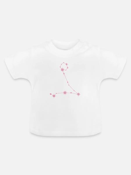 Fischestern Sternbild Sternzeichen Pastellrosa - Baby Bio-T-Shirt mit Rundhals - Weiß