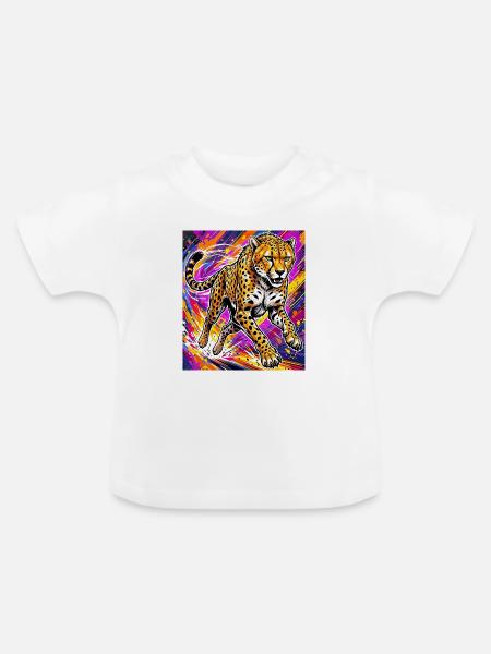 Gepard - Baby Bio-T-Shirt mit Rundhals - Weiß