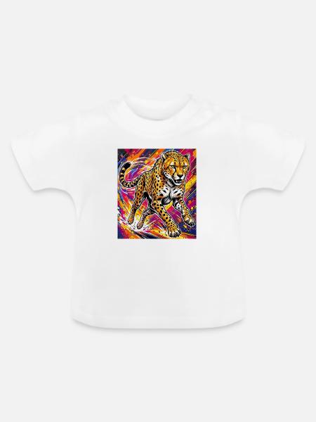 Gepard - Baby Bio-T-Shirt mit Rundhals - Weiß