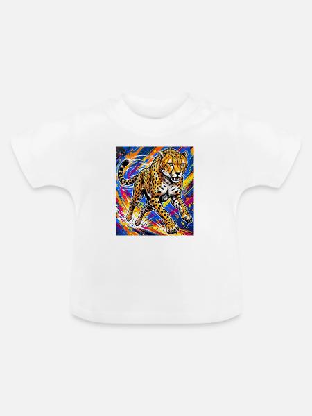 Gepard - Baby Bio-T-Shirt mit Rundhals - Weiß