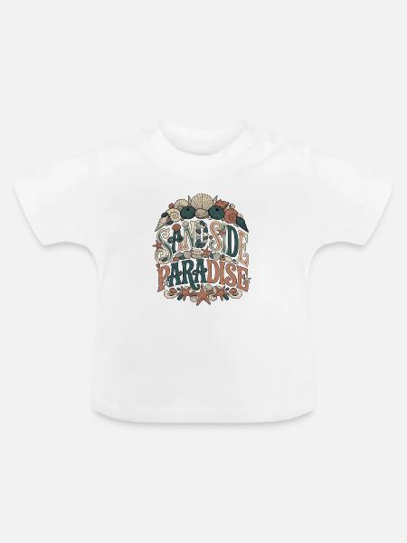 Sand Side Paradise - Baby Bio-T-Shirt mit Rundhals - Weiß
