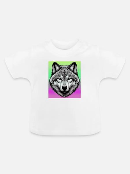 Wolf - Baby Bio-T-Shirt mit Rundhals - Weiß