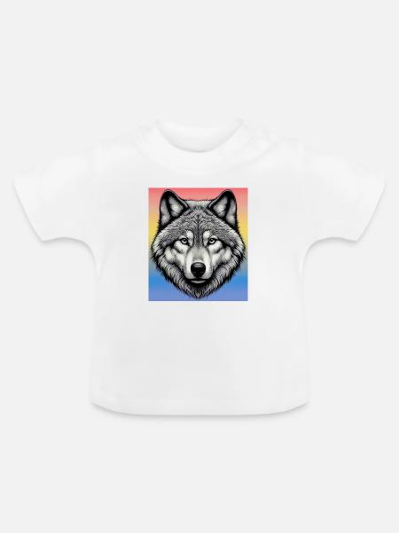 Wolf - Baby Bio-T-Shirt mit Rundhals - Weiß