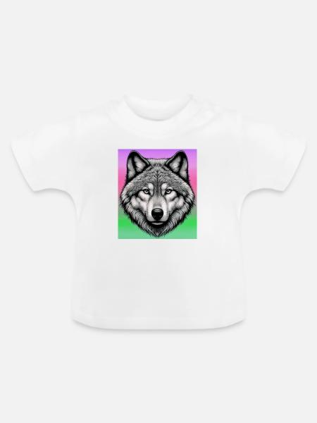 Wolf - Baby Bio-T-Shirt mit Rundhals - Weiß