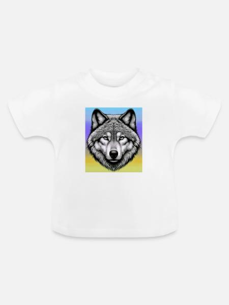 Wolf - Baby Bio-T-Shirt mit Rundhals - Weiß