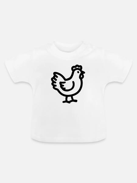 Huhn - Baby Bio-T-Shirt mit Rundhals - Weiß