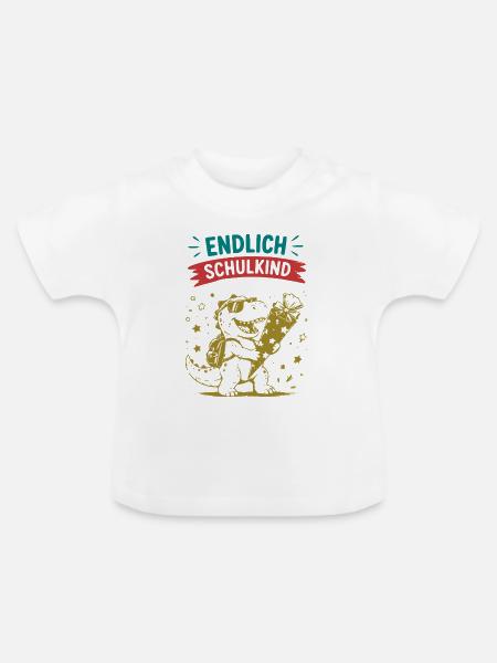 Endlich Schulkind 2026 - Baby Bio-T-Shirt mit Rundhals - Weiß