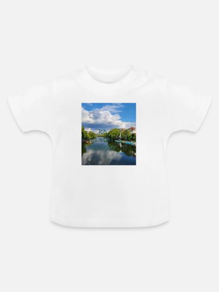 Tübingen City! - Baby Bio-T-Shirt mit Rundhals - Weiß