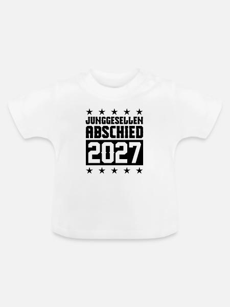 Junggesellenabschied 2027 - Baby Bio-T-Shirt mit Rundhals - Weiß