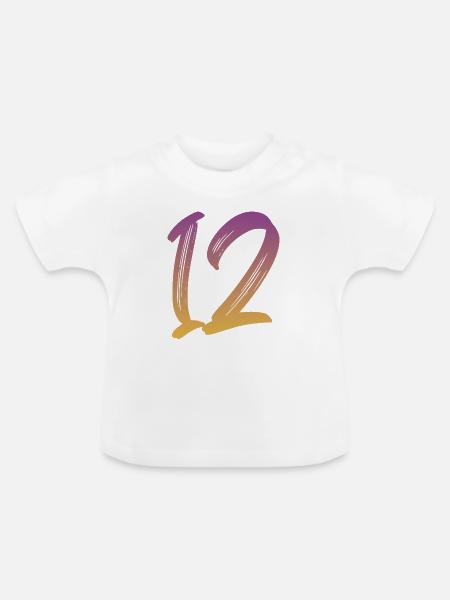 12 - Baby Bio-T-Shirt mit Rundhals - Weiß