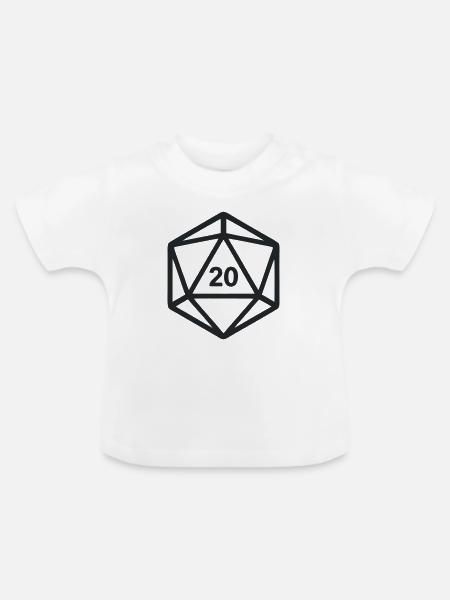 D20 Wuerfel Rollenspiel Grafik - Baby Bio-T-Shirt mit Rundhals - Weiß