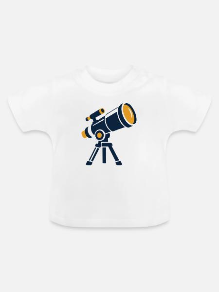 Sternwarte Teleskop Grafik - Baby Bio-T-Shirt mit Rundhals - Weiß