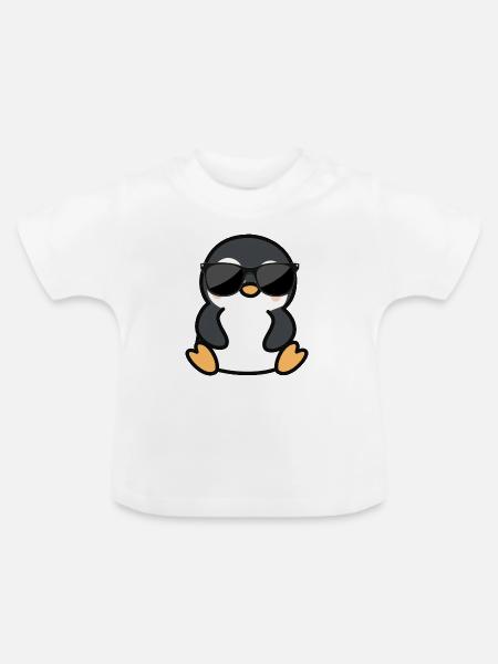 Cooler Pinguin - Baby Bio-T-Shirt mit Rundhals - Weiß