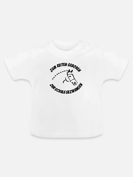 reiten - Baby Bio-T-Shirt mit Rundhals - Weiß