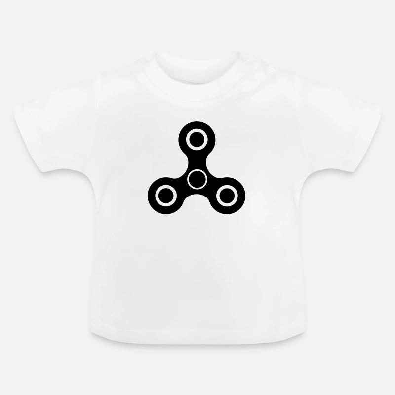 fidget spinner - Baby Organic T-Shirt with Round Neck - white