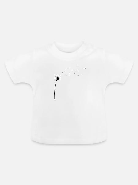 Pusteblume - Baby Bio-T-Shirt mit Rundhals - Weiß