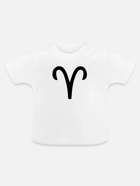Tierkreiszeichen widder - Baby Bio-T-Shirt mit Rundhals - Weiß