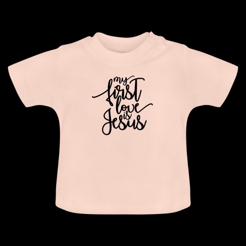My fist love is Jesus - Baby Bio-T-Shirt mit Rundhals