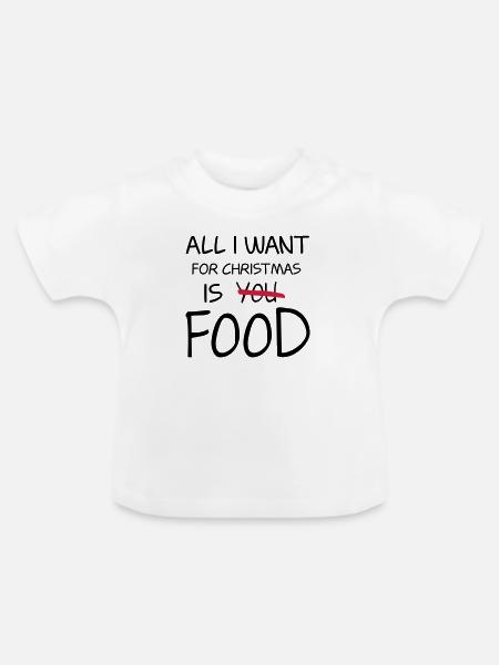Food - Baby Bio-T-Shirt mit Rundhals - Weiß