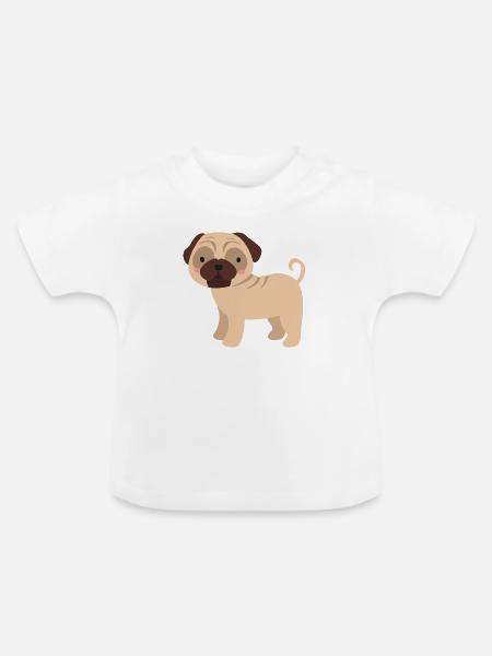 Mops - Baby Bio-T-Shirt mit Rundhals - Weiß