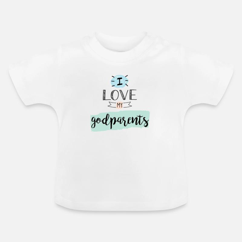 J'aime les parrains - T-shirt bio col rond Bébé - blanc