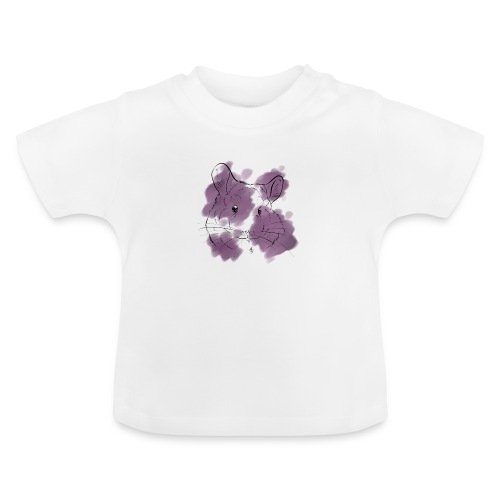 Violet splash chinchilla - Vauvan luomu-t-paita, jossa pyöreä pääntie