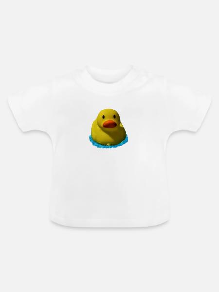 Schwimmente - Baby Bio-T-Shirt mit Rundhals - Weiß