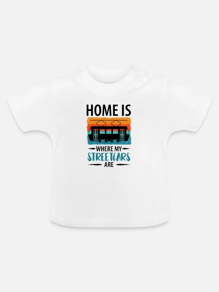Straßenbahnfahrer Straßenbahn Stadtbahn Tram - Baby Bio-T-Shirt mit Rundhals - Weiß