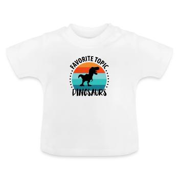 Paléontologie Dinosaures - T-shirt bio col rond Bébé - blanc - Devant