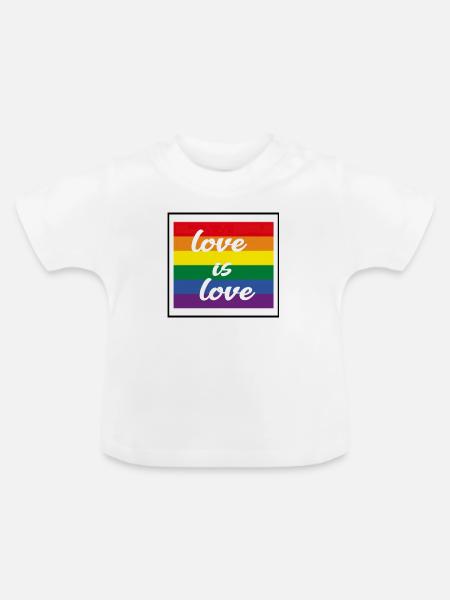 love ist love - Baby Bio-T-Shirt mit Rundhals - Weiß